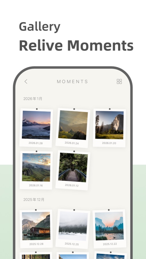 Your Diary timeline screenshot